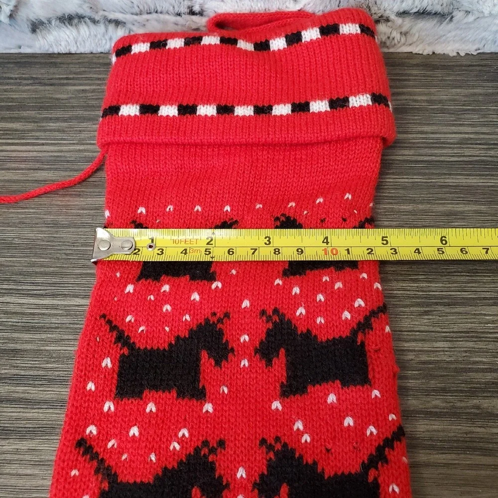 Vintage Scottie‎ Dog Terrier Christmas Stocking Knit Dept 56 1984 22